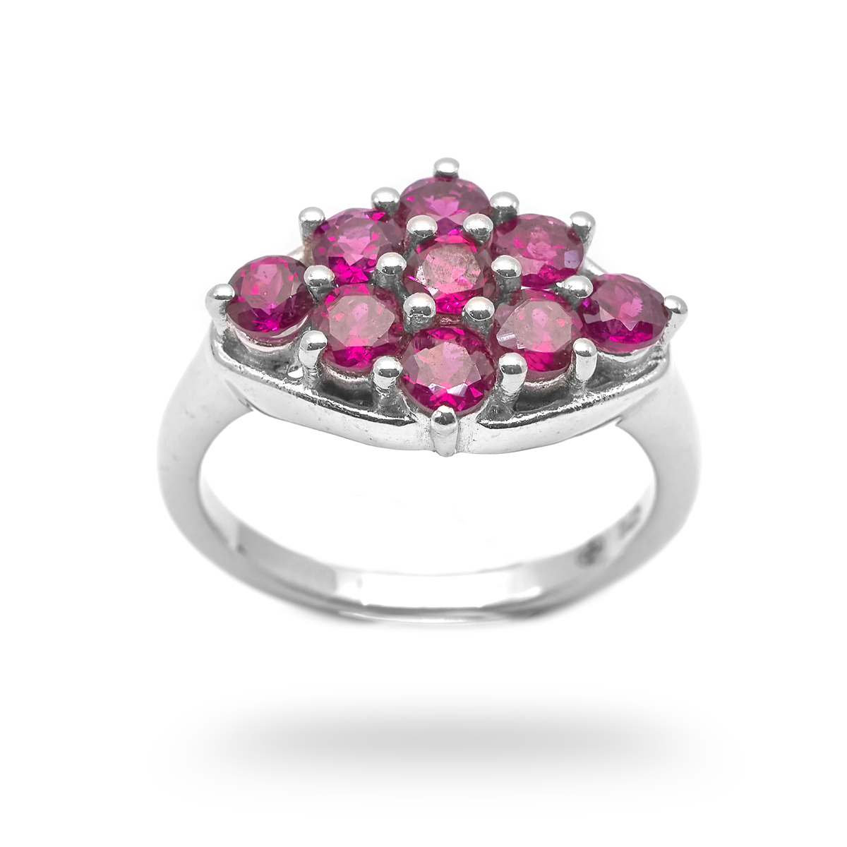 Silver ring rhodolite Olena